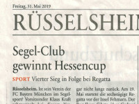 Rüsselsheimer Echo 31.05.2019: Hessenregatta 2019 - Segel Club gewinnt Hessencup Rüsselsheimer Echo 31.05.2019: Hessenregatta 2019 - Segel Club gewinnt Hessencup