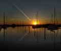 Sonnenuntergang im Hafen von Gedser
